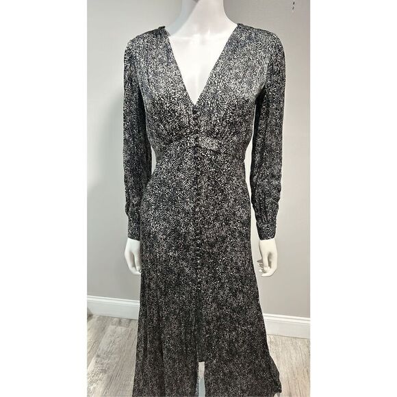 Pinko Black and White Print Midi Dress Size 4 - Picture 8 of 13